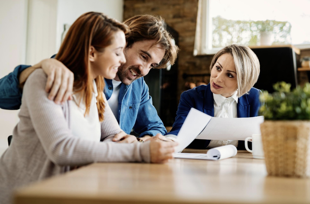 Family looking at a tablet